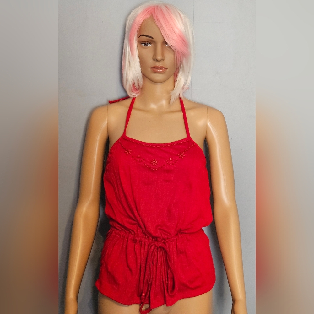 Red Halter Tank Top